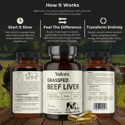 Grass-Fed Beef Liver - Energy & Iron Support Capsules
