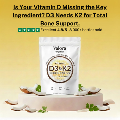 Vitamin D3 + K2 - Bone & Heart Health Support Softgels