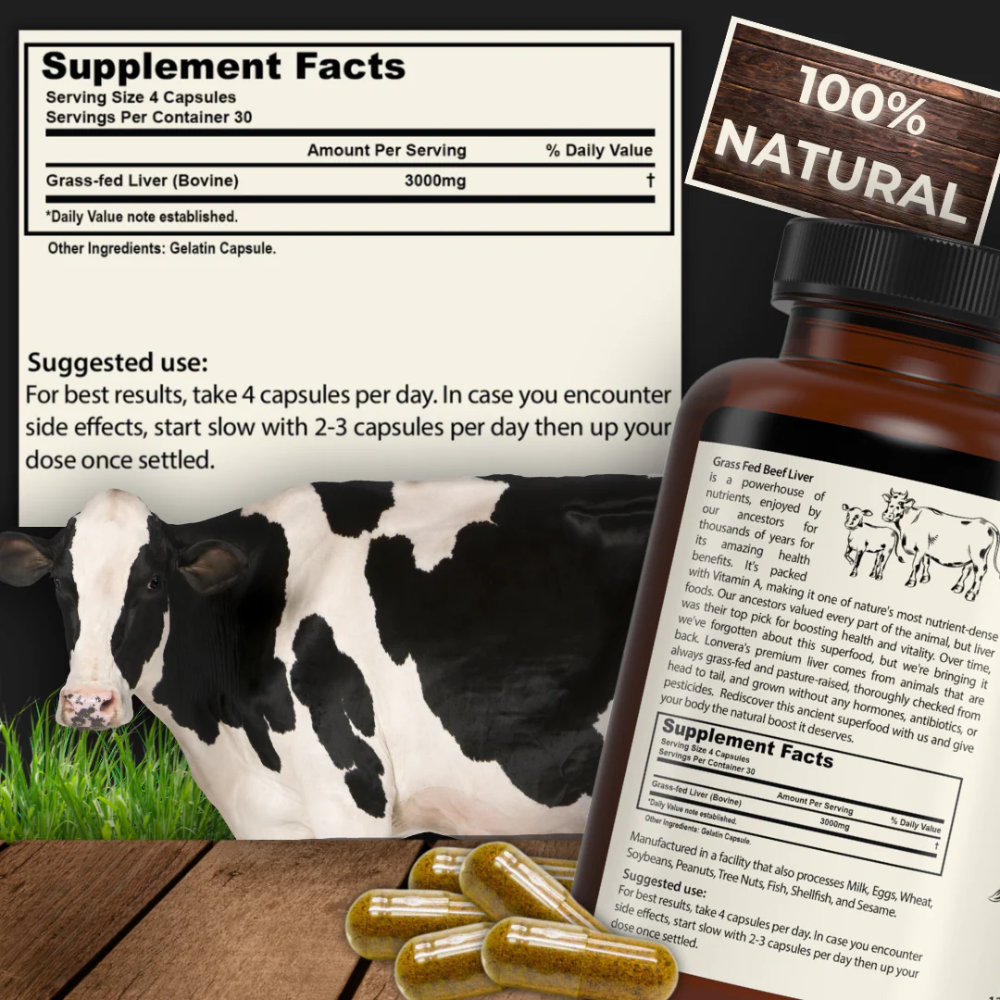 Grass-Fed Beef Liver - Energy & Iron Support Capsules