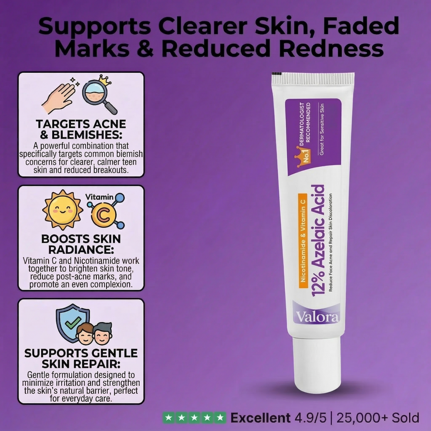 12% Azelaic Acid Cream  - Acne & Redness Support
