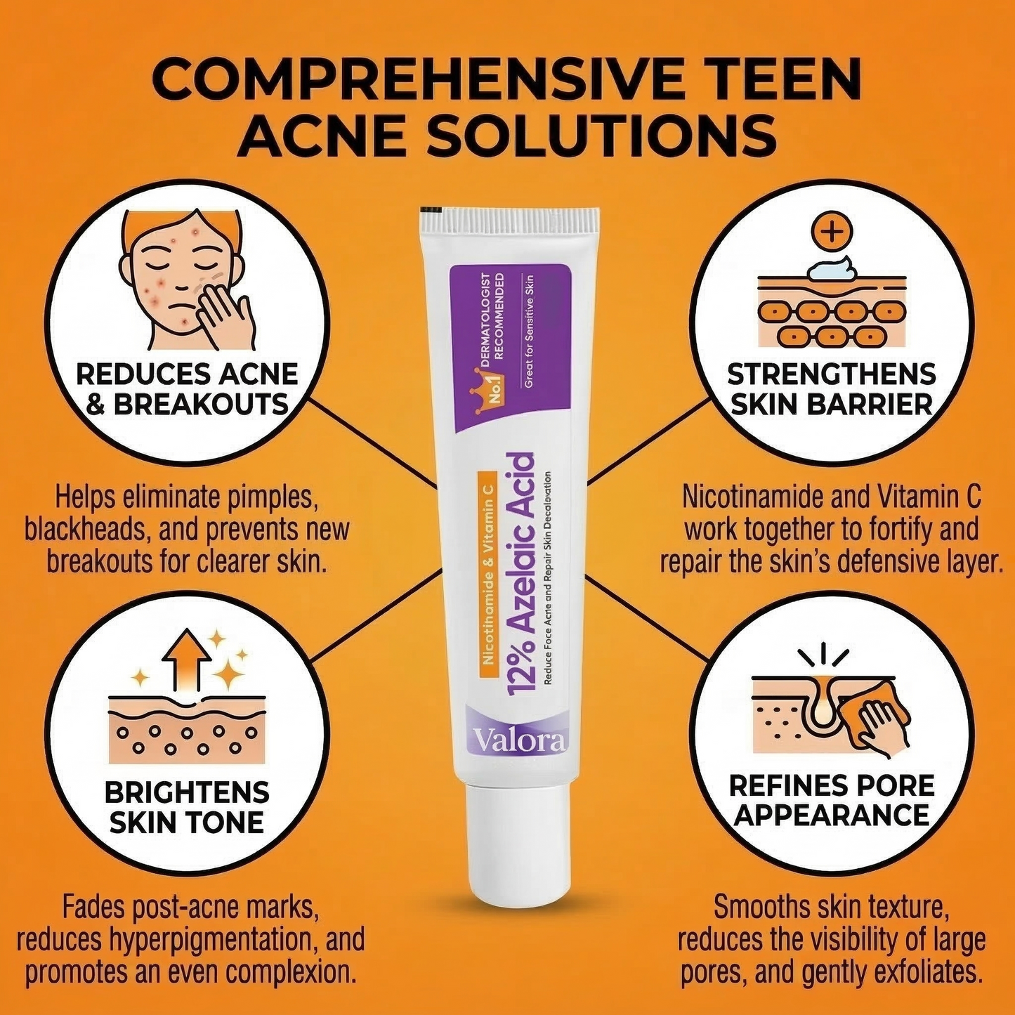 12% Azelaic Acid Cream  - Acne & Redness Support