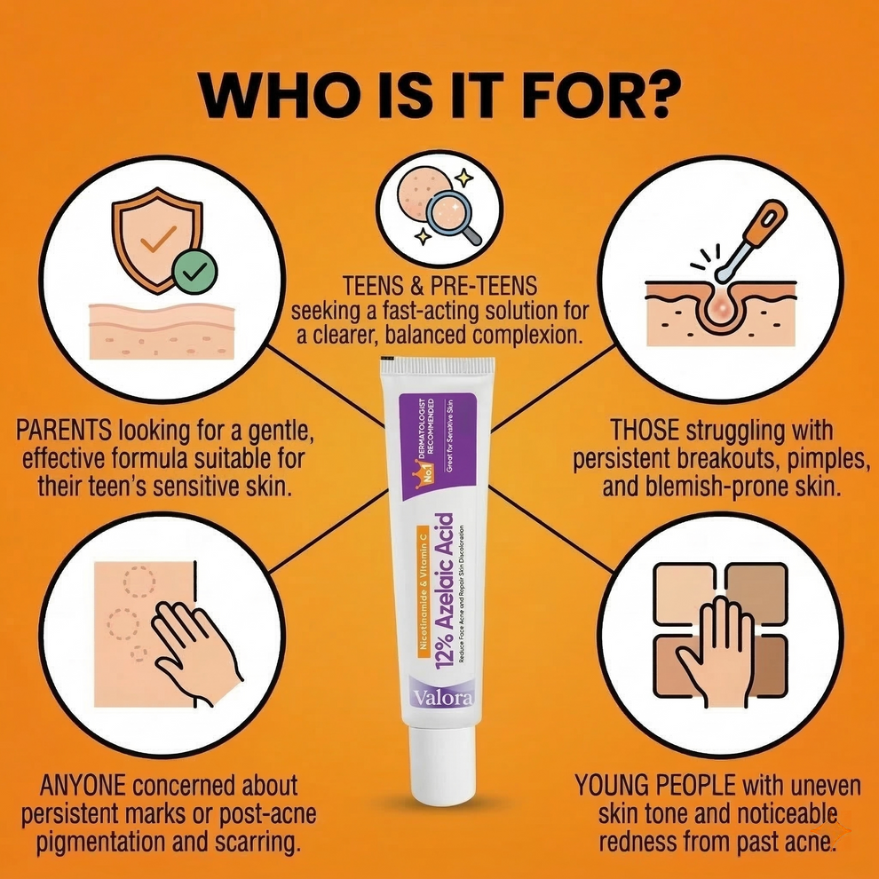 12% Azelaic Acid Cream - Acne & Redness Support – Valora